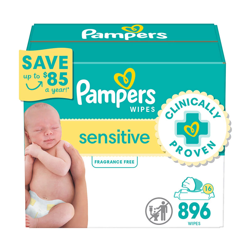 Pampers Sensitive, Perfume Free Baby Wipes, 16 Packs (896 ct.)