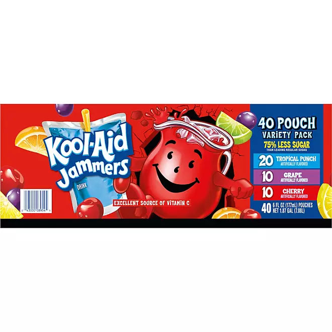 Kool Aid Jammers Kids Juice Variety Pack (6 fl. oz., 40 pk.)