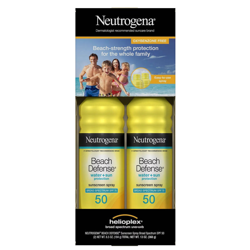 Neutrogena Beach Defense Spray Sunscreen SPF 5065 oz 2 pk