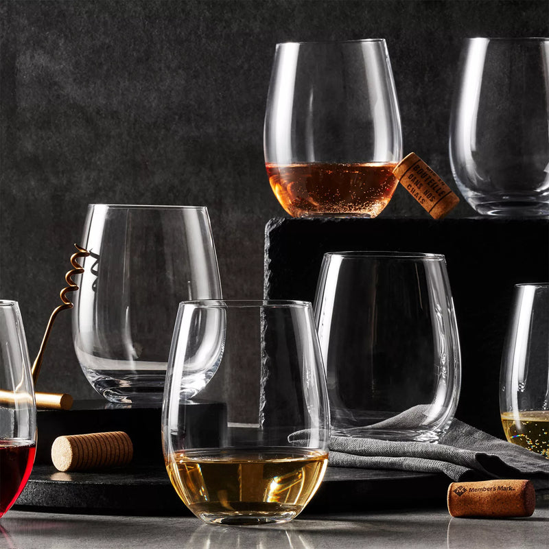 Members Mark 8 Piece Stemless Crystal Wine Glass Set