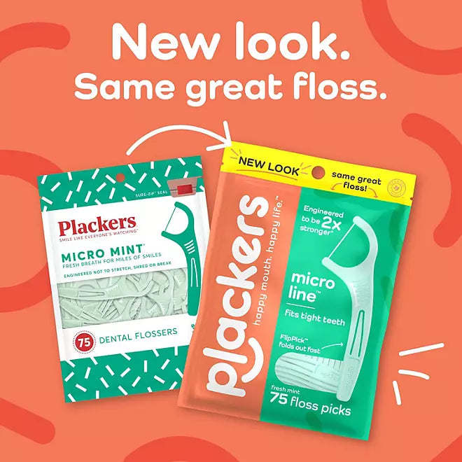 Plackers Micro Line Dental Floss Pick Mint 450ct