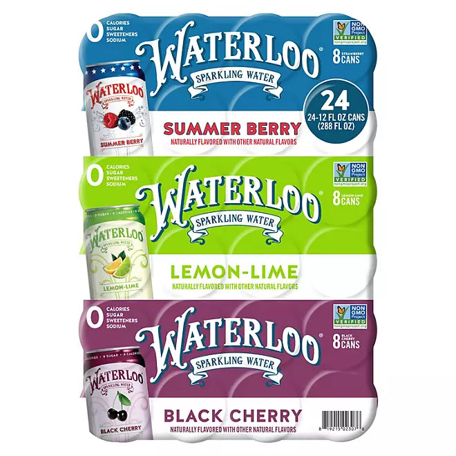 Waterloo Sparkling Water Variety Pack 12 fl. oz., 24 pk.