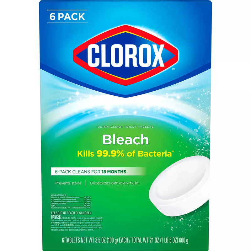 Clorox Ultra Clean Toilet Bowl Cleaner Tablets with Bleach (3.5 oz. tablets, 6 ct.)