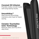 Revlon Smoothstay 1" Coconut Oil-Infused Ceramic Flat Iron, Black