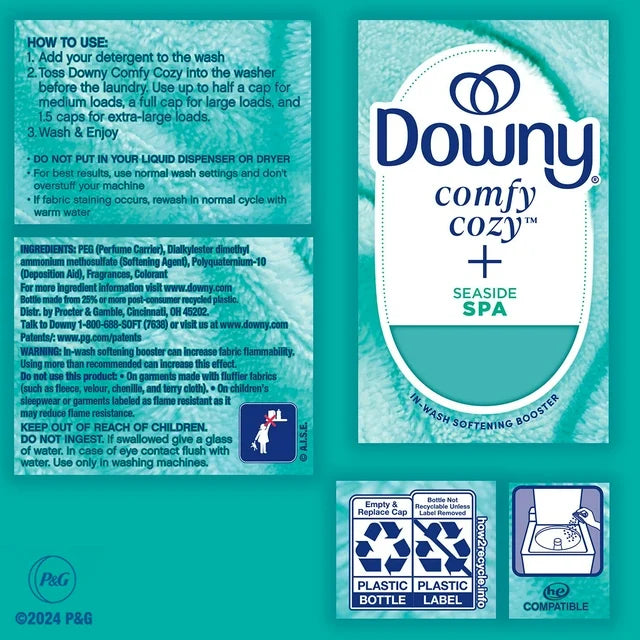 Downy Comfy Cozy In Wash Laundry Scent Booster Beads Seaside Spa Scent 321 ounces