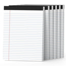 AILZFEI 300 Sheets White Legal Pads 8.5 x 11 Wide Ruled 6 Pack Notebook Paper Note Pad 50 Sheets per Notepad Perforated Writing Pad Study Back 8x11 Pads of Paper