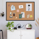 Board2by Bulletin Board 48 x 36, Black Aluminium Framed 4x3 Corkboard , Large Wall Mounted Notice Board with 18 Push Pins for School, Home & Office