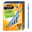 BIC Round Stic Xtra Life Ballpoint Pen with 1.0 mm Medium Point and Consistent Ink Flow, 60-Count in Blue Ink