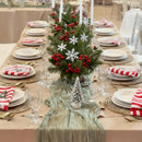 Sage green cheesecloth table runner 10-pack, 35x120", boho style for weddings & showers