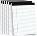 AILZFEI 300 Sheets White Legal Pads 8.5 x 11 Wide Ruled 6 Pack Notebook Paper Note Pad 50 Sheets per Notepad Perforated Writing Pad Study Back 8x11 Pads of Paper