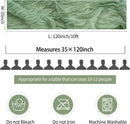 Sage green cheesecloth table runner 10-pack, 35x120", boho style for weddings & showers