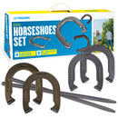 Triumph Forged and Steel Horseshoe Set Complete with 4 Horsehsoes and Stokes ( Steel Gold and Silver)