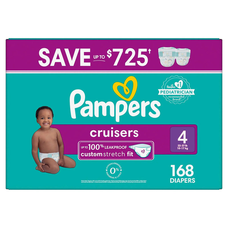 Pampers Cruisers Diapers Size 4 168 ct 22-37lb