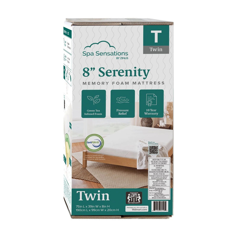 Spa Sensations Serenity by Zinus 8"Memory Foam Mattress,  Twin