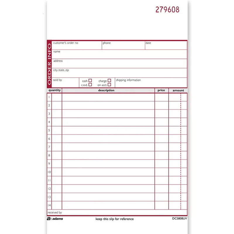 Adams - Carbonless Sales Order Book, 75 Sets - 5 Pack