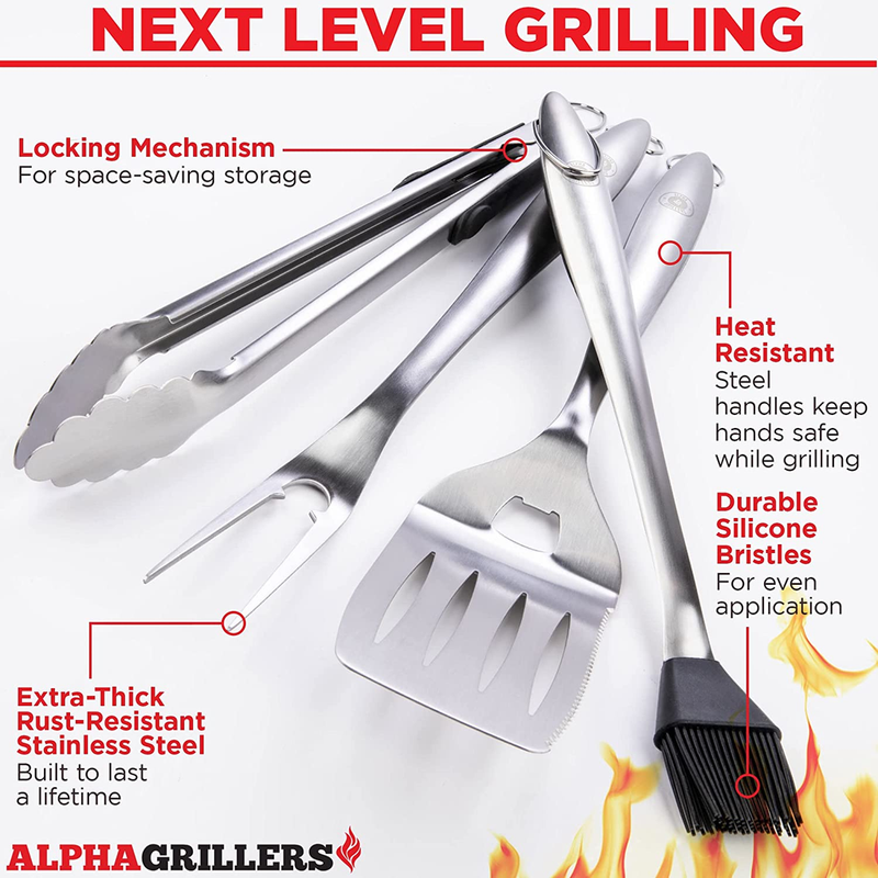 Alpha Grillers Grill Set Heavy Duty BBQ Accessories