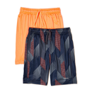 Athletic Works Boys Shorts, 2-Pack L Grey Aop/Orange Orbit