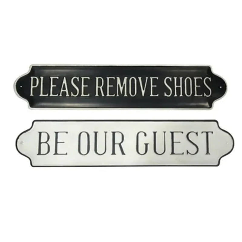 Bee & WillowTM Shoes Guest 26-Inch x 13-Inch Metal Wall Art in Black/White