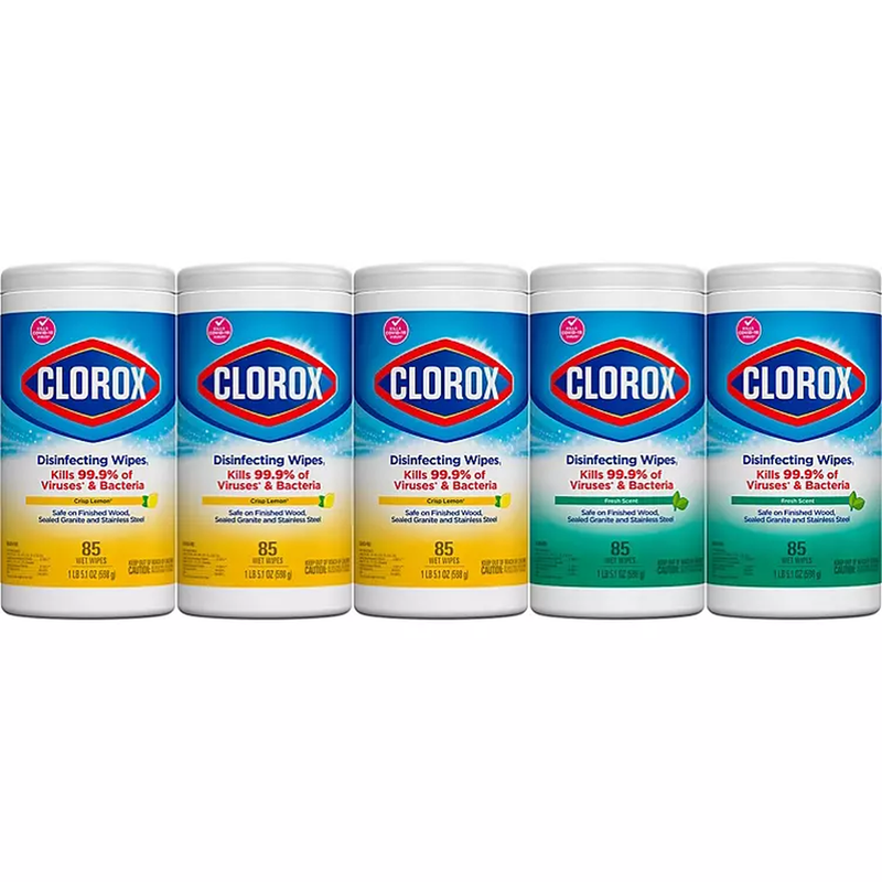 Clorox Disinfecting Wipes Value Pack, Bleach Free Cleaning Wipes (85 per pk., 5 pk)