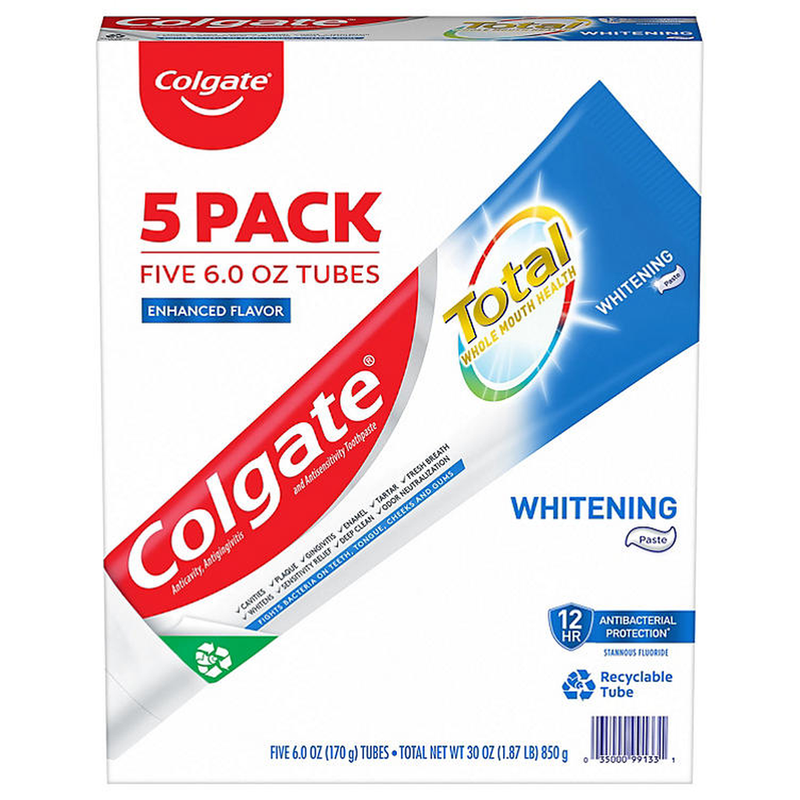 Colgate Total Whitening Toothpaste (6 oz., 5 pk.)