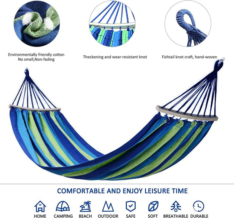 Colel Double Hammock, 2 Person Cotton Canvas Hammock