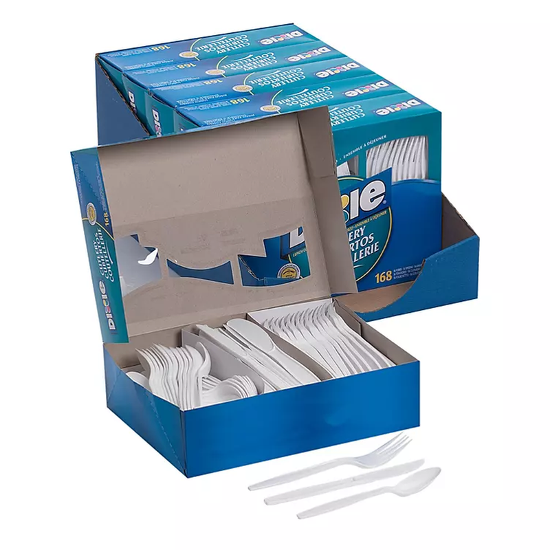 Dixie Cutlery Combo Box, Heavyweight, Polypropylene, White, CM168 (168 ct.)