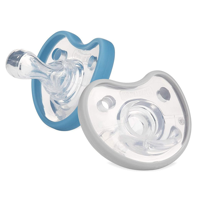 Dr. Talbot's Soft-Flex Orthodontic Pacifiers 6-12 Months, Blue & Gray, 2 Pack