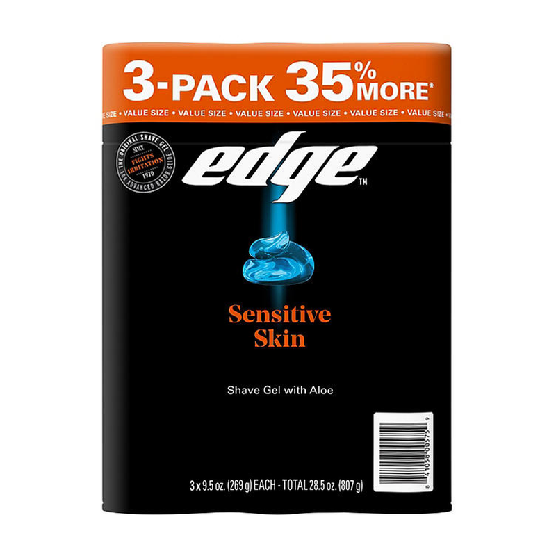 Edge Sensitive Skin Shaving Gel for Men (9.5 oz., 3 pk.)