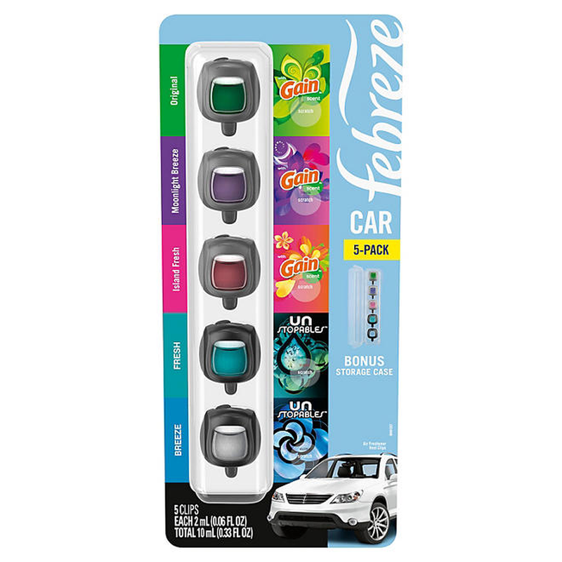 Febreze Car Air Freshener Vent Clips, Mixed Scent (5 Ct.)