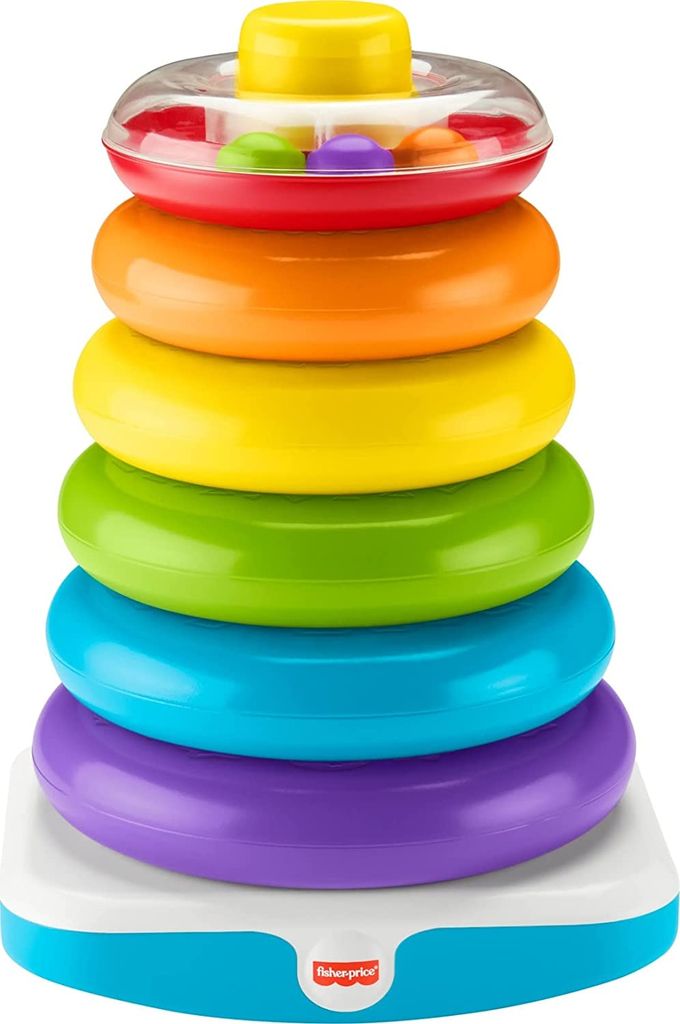 Fisher-Price Giant Rock-a-Stack Baby Toy, 14+ Inches Tall, Multi-Color Ring Stacking Toy for Infants and Toddlers