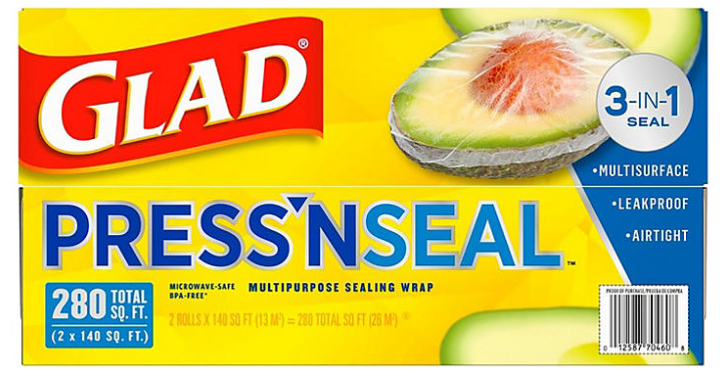 Glad Press'n Seal Plastic Food Wrap (140 sq. ft./roll, 2 rolls)