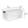 Sterilite Ultra Latch Box, Stackable Storage Organizer Bins with Lid, Plastic Containers with Heavy-Duty Latches, Clear and White Lid, 116 Qt, 4 Pack