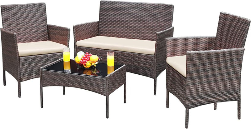 Greesum Patio Furniture 4 Pieces Conversation Sets