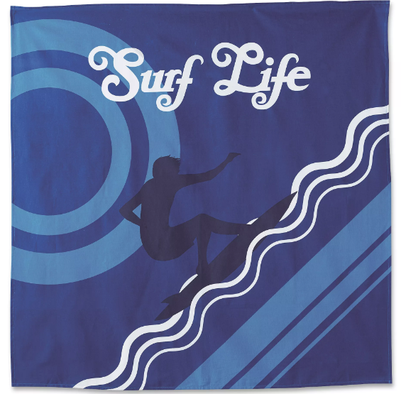 Hang Ten Pismo Beach Surf Life 57-Inch x 57-Inch Tapestry in Blue