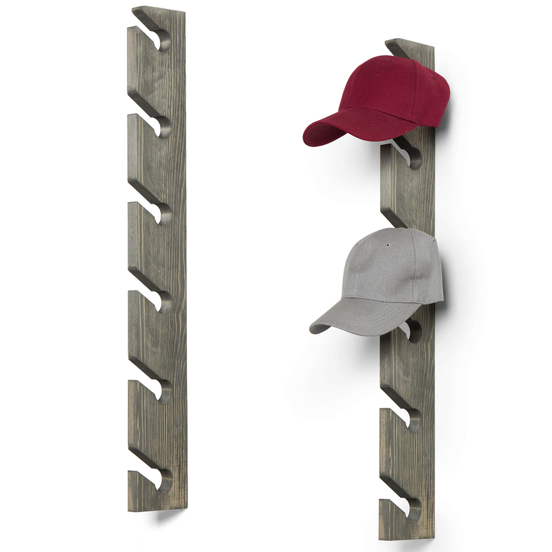 Hat Rack for Baseball Caps Wooden Wall