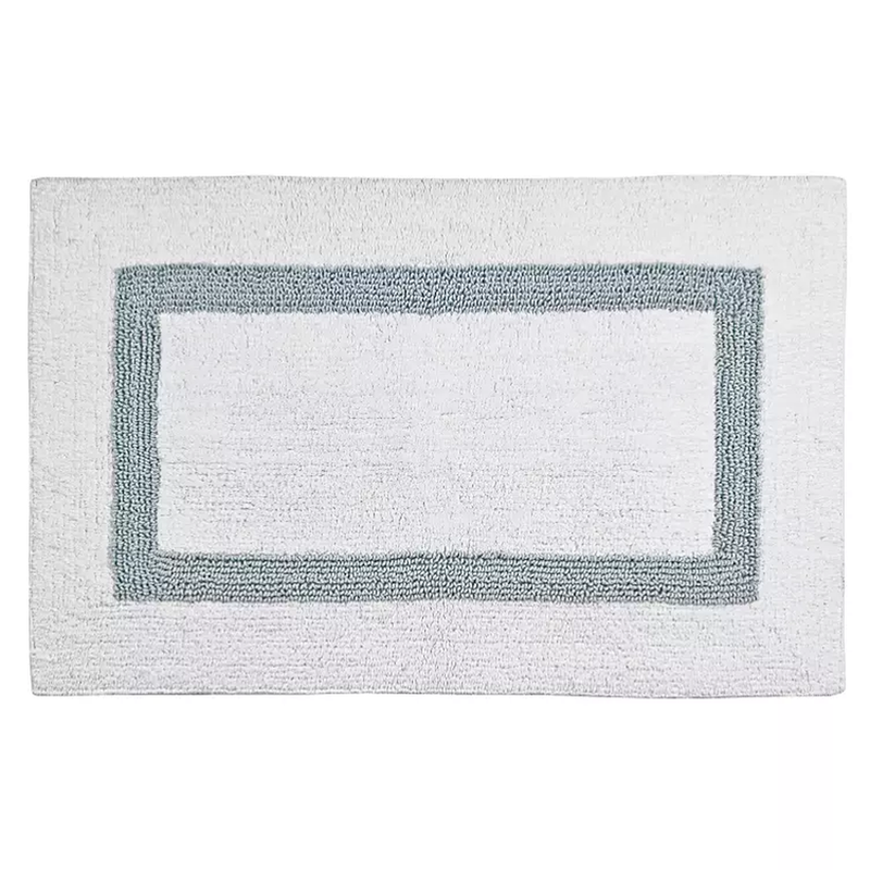 Hotel Collection Bath Rug 17X24 - White/Blue