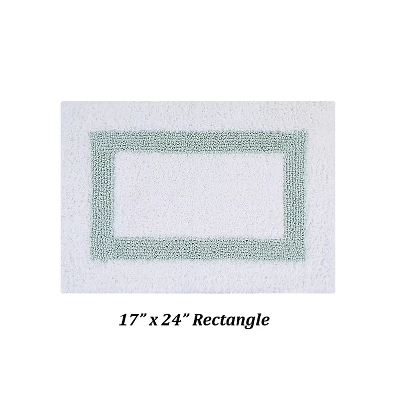 Hotel Collection Bath Rug 17X24 - White/Blue