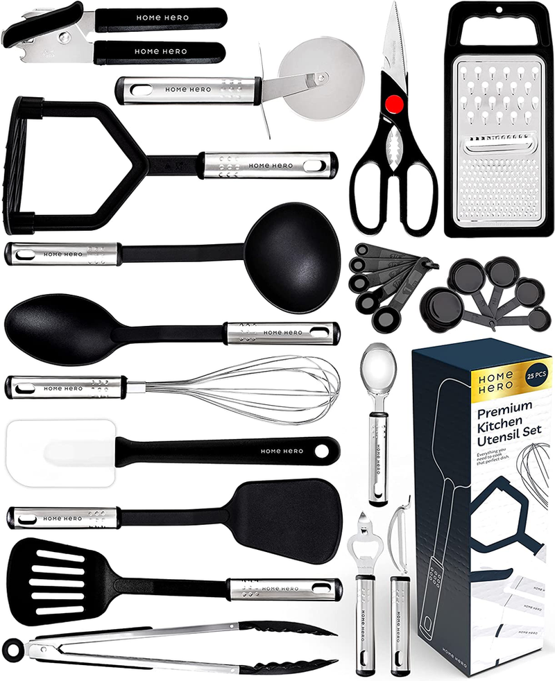 Home Hero 25 pcs Kitchen Utensils Set (Nylon and Stainless Steel)