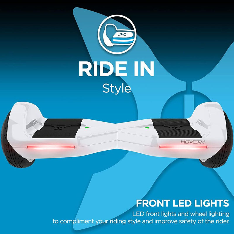 Hover-1 Dream Hoverboard Electric Scooter Light Up LED Wheels, Cotton White