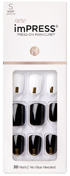 KISS® imPRESS® Press-On Manicure in Midnight Drive Set of 30)