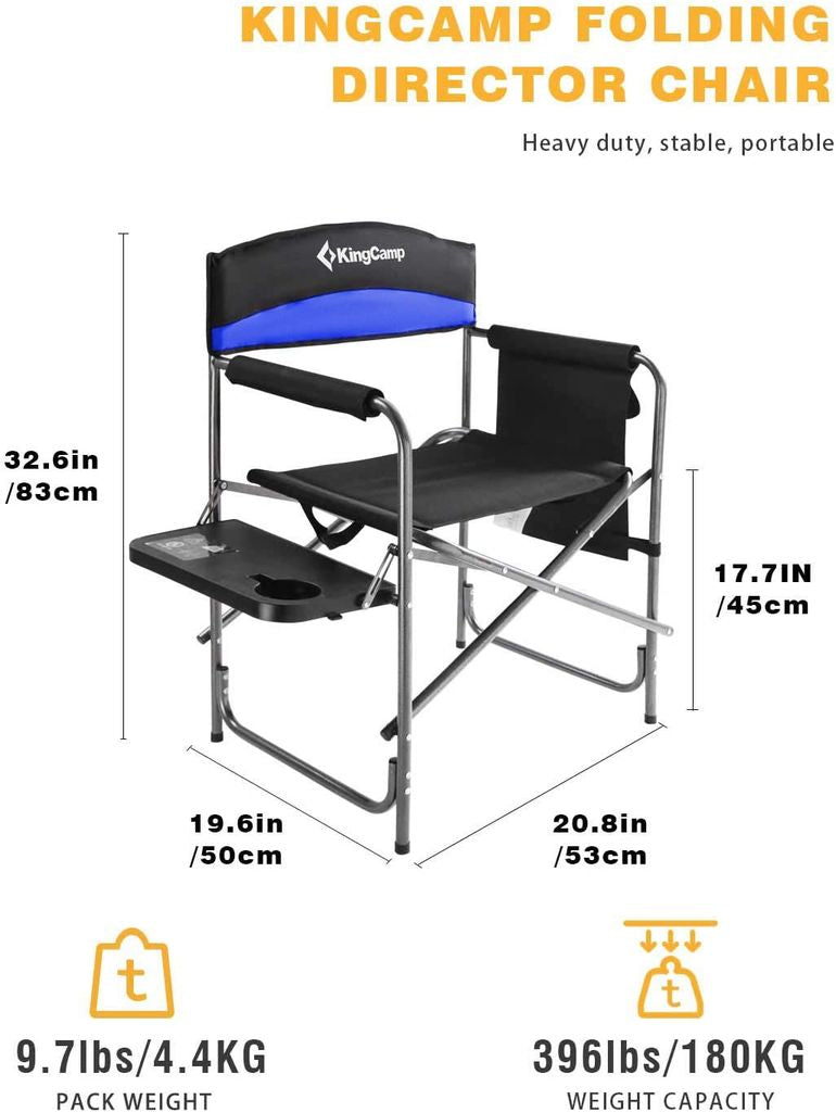 KingCamp Heavy Duty Camping Directors Chairs Supports 400lbs for Adults