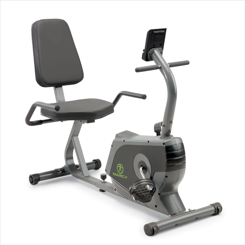 Marcy Recumbent Exercise Bike with Adjustable Seat and 8 Resistance Levels