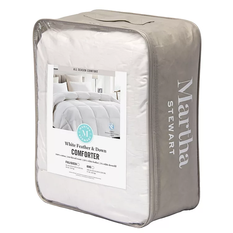 Martha Stewart 100% Cotton White Feather and Down Comforter-King