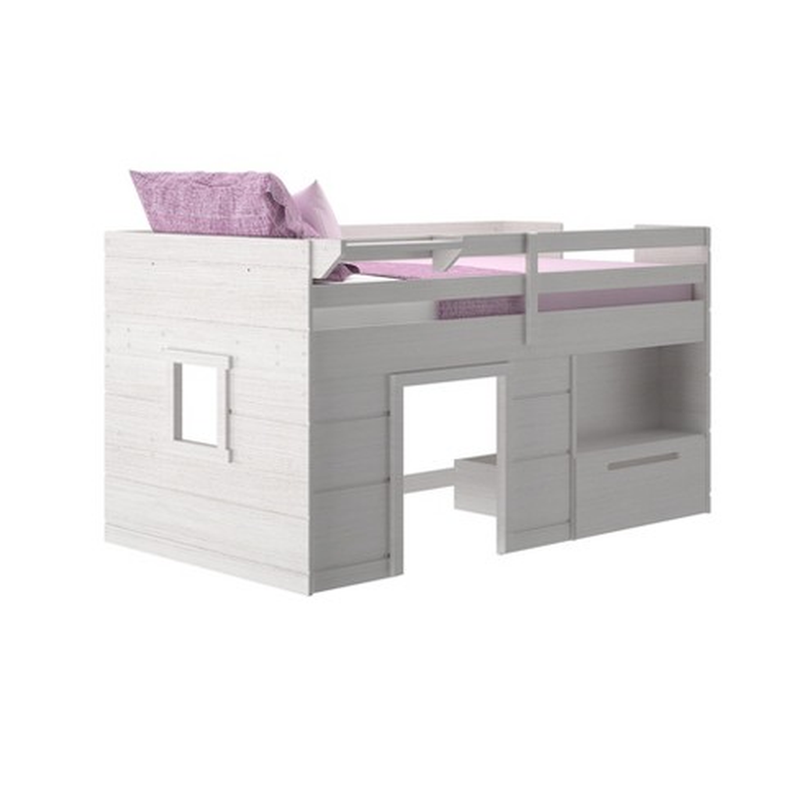 Max & Lily Modern Farmhouse Low Loft Bed, Twin Bed