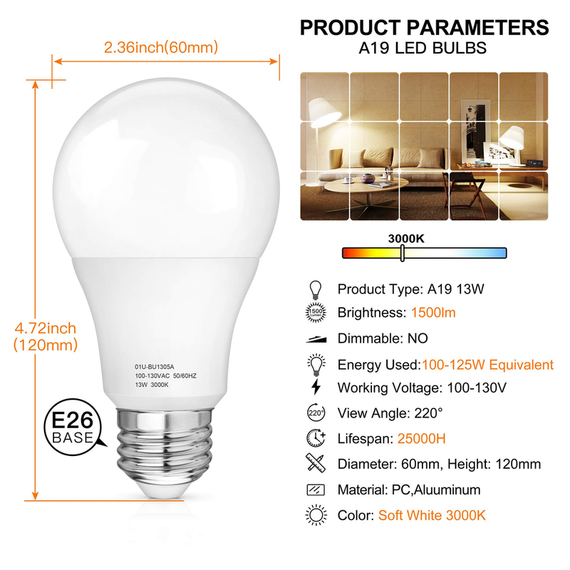 MAXvolador A19 LED Light Bulbs