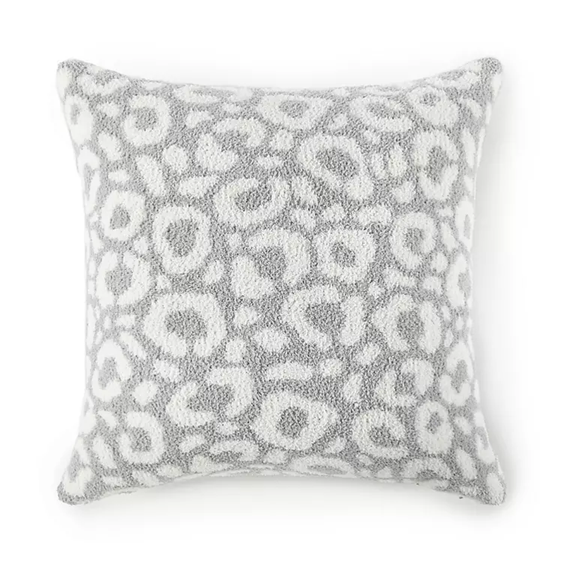 Member's Mark Animal Print Cozy Knit Pillow, 20"x20"-Asher Leopard Gray