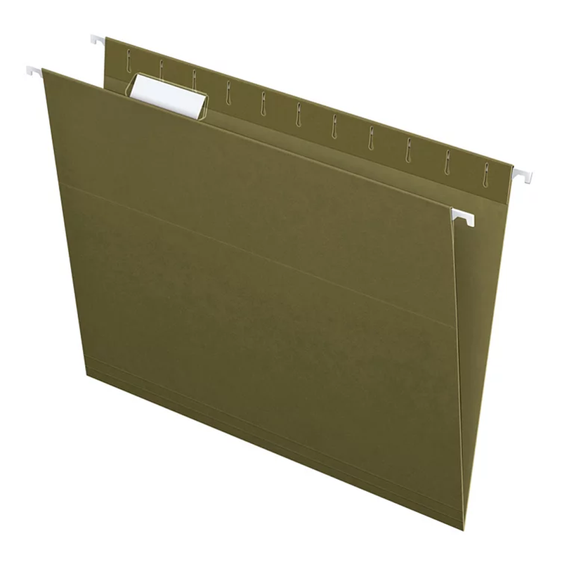 Member's Mark Hanging File Folders, Letter, 1/5-Cut Tabs, Green, 50/Box