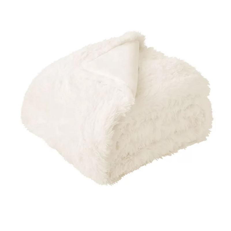 Member's Mark Faux Fur Throw 60"x70"- Ivory