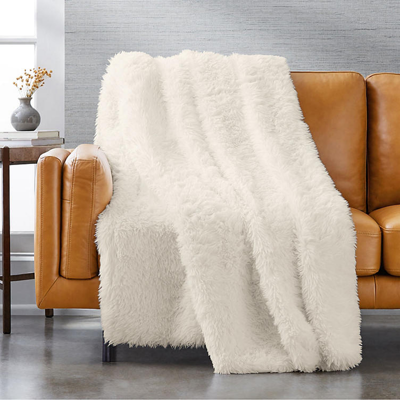 Member's Mark Faux Fur Throw 60"x70"- Ivory