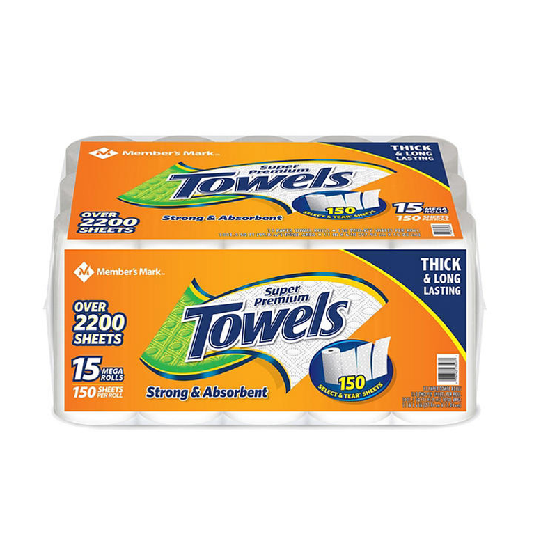 Member's Mark Super Premium 2-Ply Select & Tear Paper Towels (150 sheets/roll, 15 rolls)